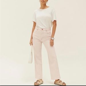 Reformation jeans cowboy high rise straight legged almond size 28 NWT